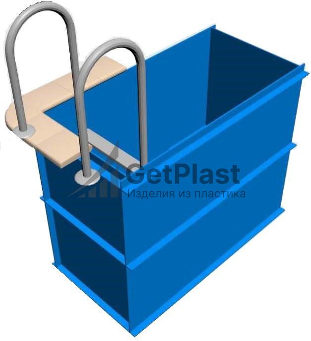Купель 1,5х0,8х1,2м из полипропилена