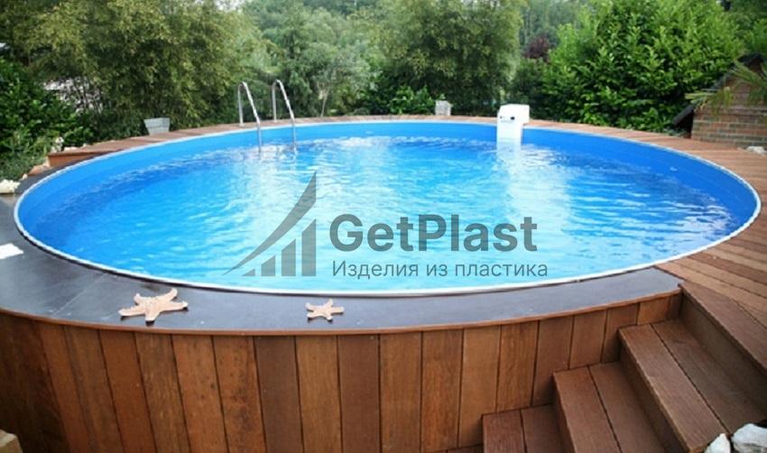 Бассейн 6.5х6.5х1,5м круглый из полипропилена
